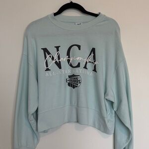 Varsity Light Mint NCA Graphic Cropped Crewneck Sweatshirt